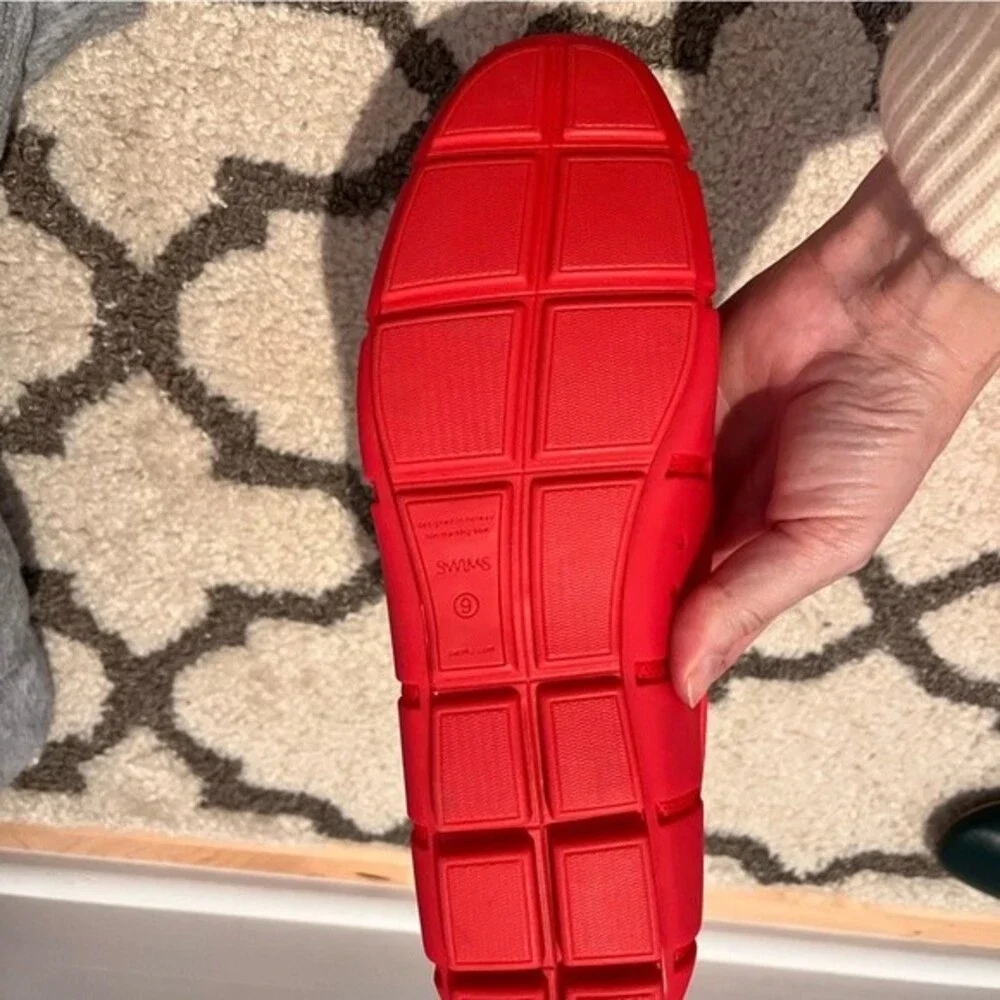 SWIMS Hole Knit Loafers in Red 9 NWOB